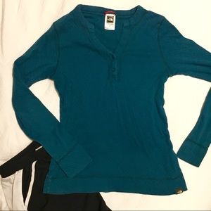 North Face Dark Teal Long Sleeve Henley